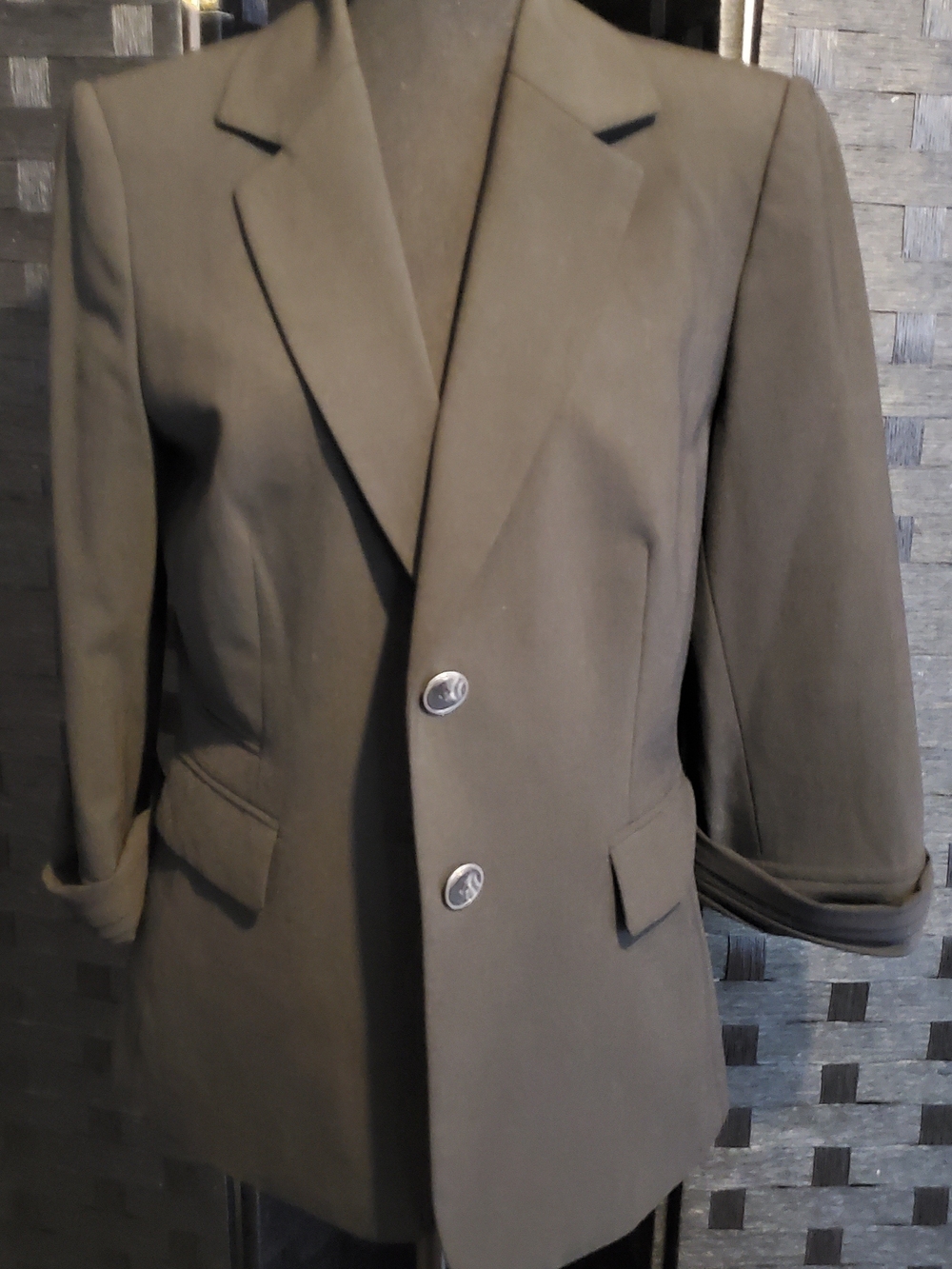 ANTONIO MELANI Olive Green Women's Blazer - Two-Button Tailored Jacket